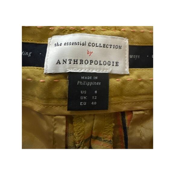 Women US-8 The Essential Collection Anthropologie Slim Kick Flare Plaid Pants - Picture 6 of 6